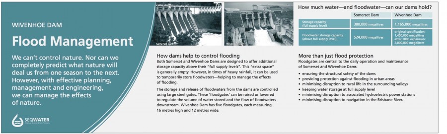 Wivenhoe Dam interpretive signage - Flood management