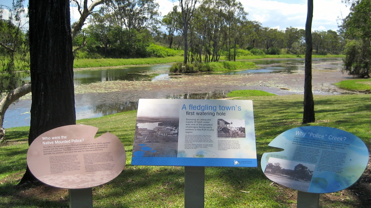 Gladstone’s Police Creek interpretive signage